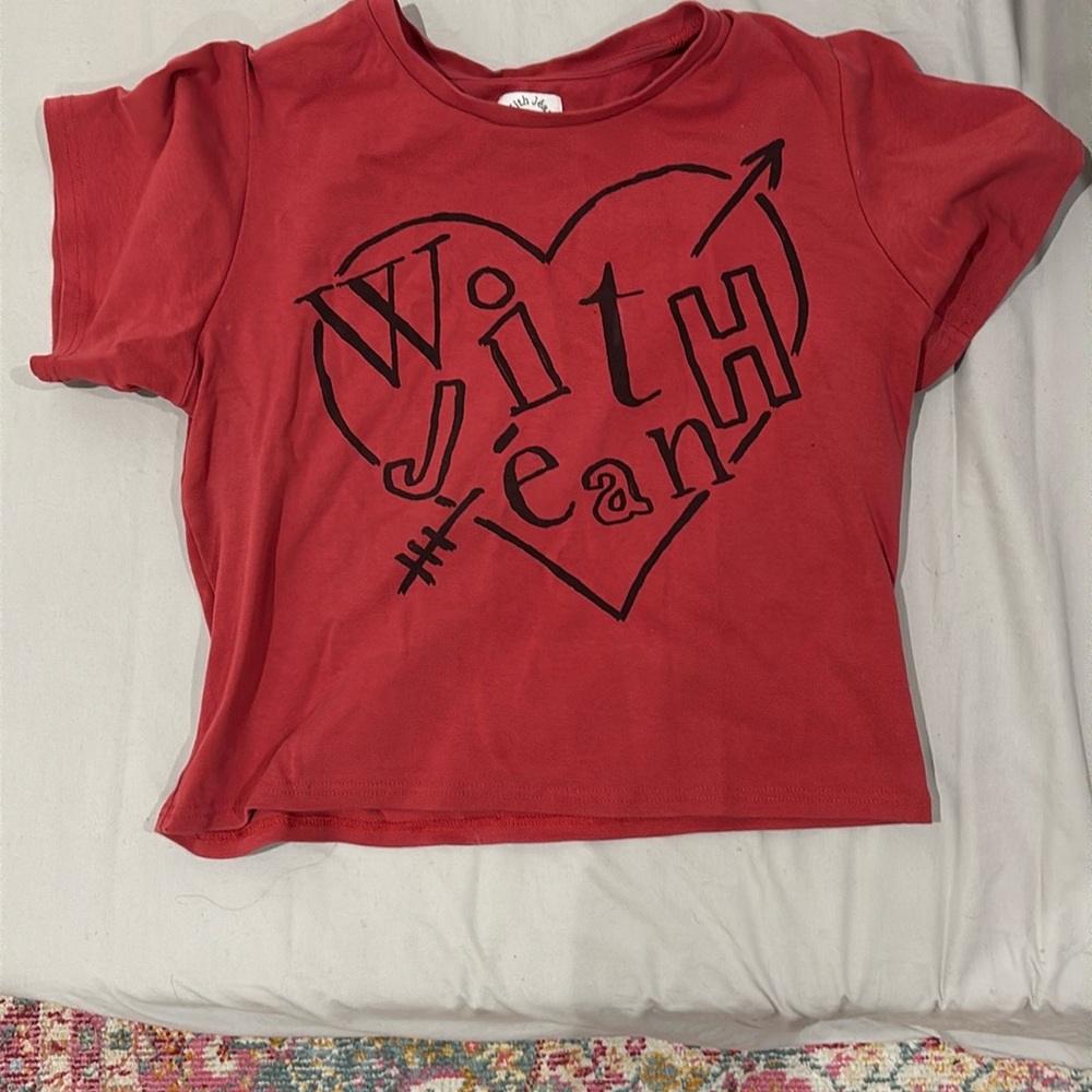 With Jean Red T-Shirt